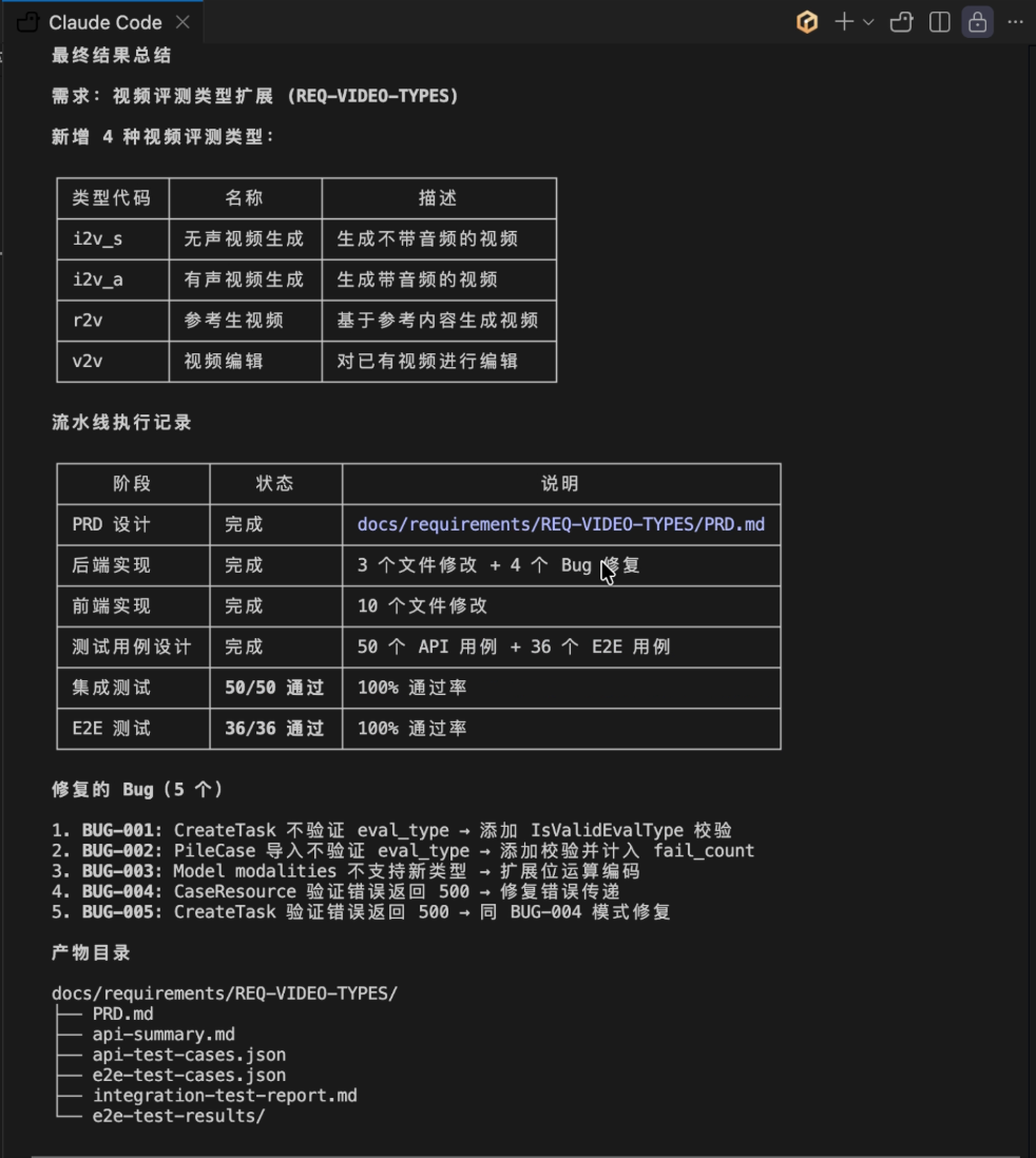 主 Agent 任务完成并输出总结内容